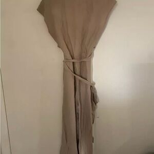 Aritzia Wilfred Ecoulement Jumpsuit Blush Pink Size 2 Tie Back Wide Leg